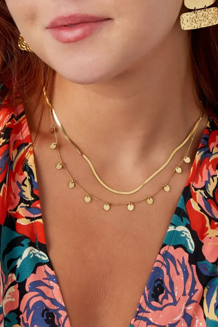 Double Layer Coin Ketting