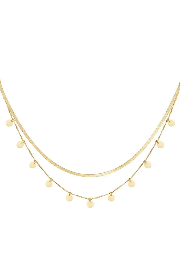 Double Layer Coin Ketting