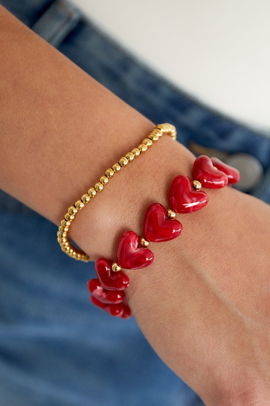Casual Heart Armband Blauw